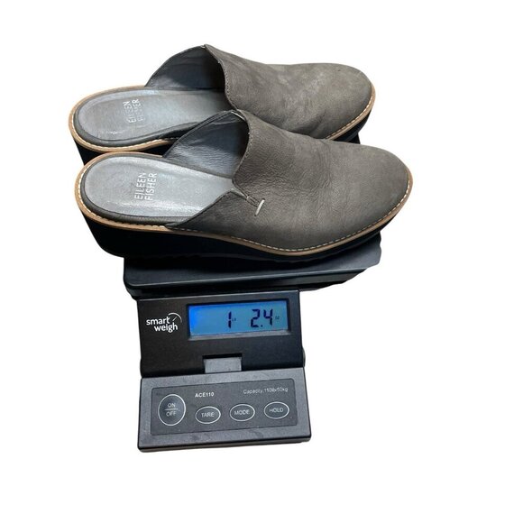 Eileen Fisher Loti Leather Clog Shoes Mules Slip On Wedge Women’s Size 6 - Picture 8 of 8